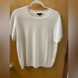 Quince Mongolian Cashmere Cream Short Sleeve Tee
